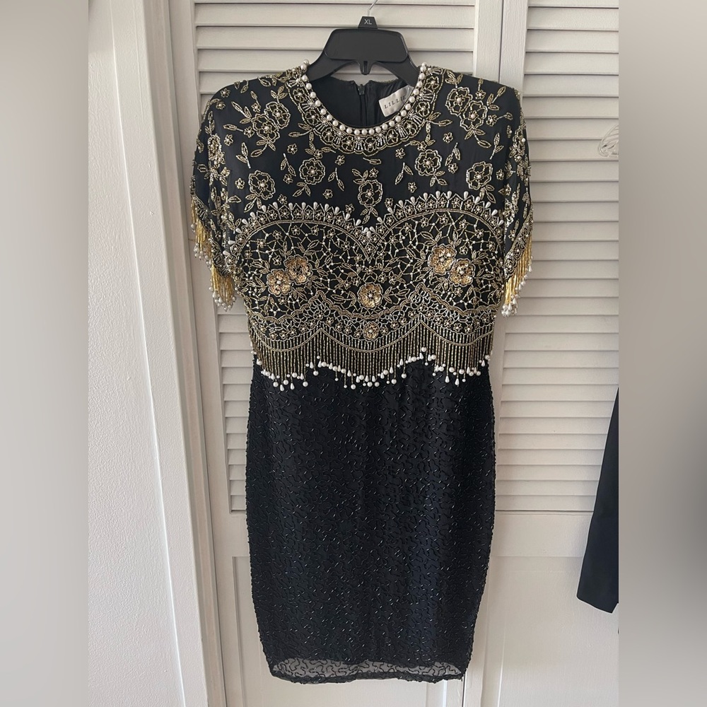 Lilly Rubin, black sequence dress